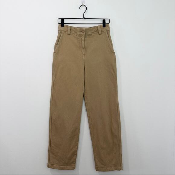 Aritzia Sunday Best Jaden Pant Mid Rise Chino Tan Size 6 Neutral - Picture 2 of 8